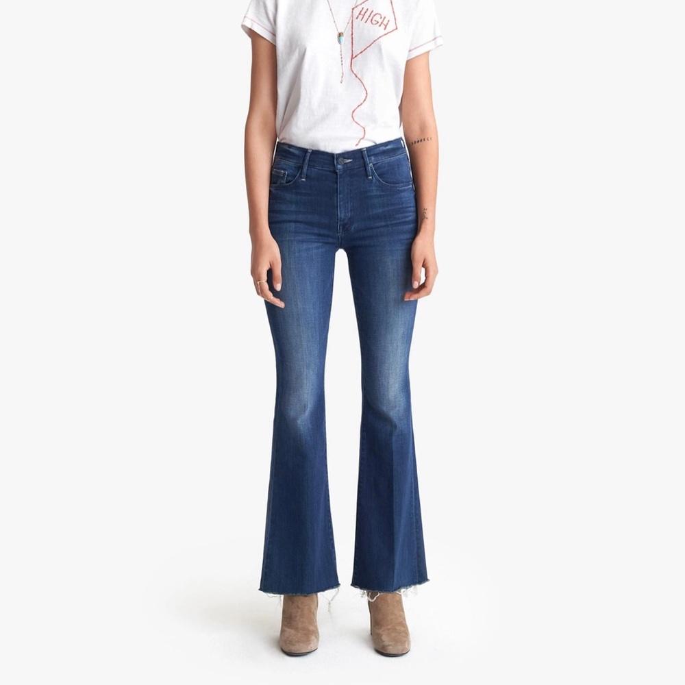 NWT Mother weekender fray cropped flare